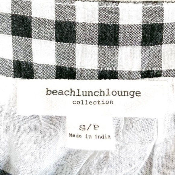 beachlunchlounge Gingham Button Down Marcela Sundress Black White Size Small - Picture 3 of 7